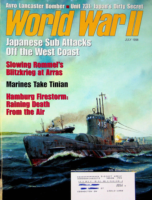 World War 2 Magazine July 1998 US Marines Tinian Hamburg Firestorm Japanese Subs 1