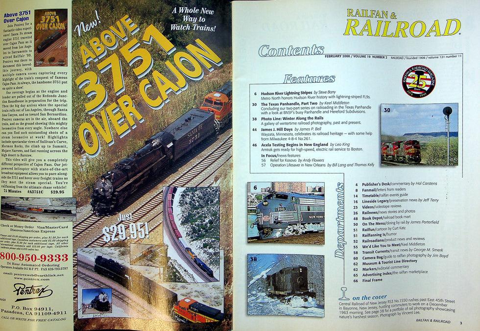 Railfan & Railroad Magazine February 2000 Vol 19 No 2 Winter Along The Rails