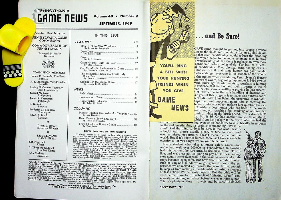 Pennsylvania Game News Magazine September 1969 Bow Hunting Deer Coon Hunt