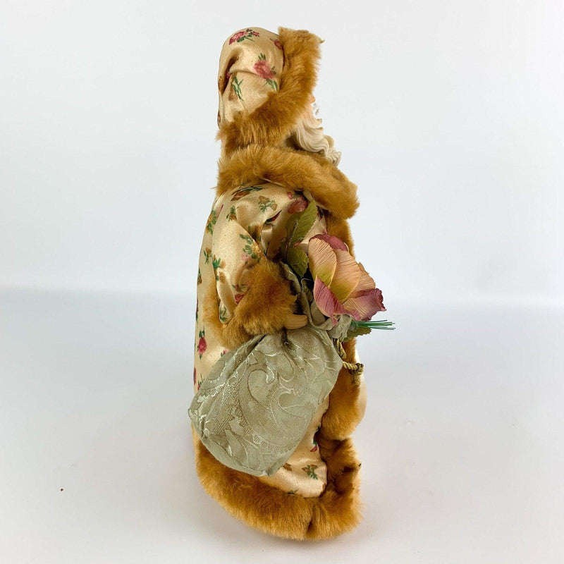 Main Joy Limited Santa Claus 12" Tree Topper Christmas Fur Rose Gold Elegant 4