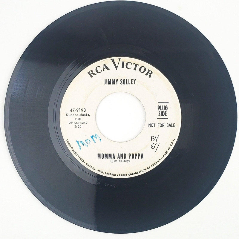 Jimmy Solley Momma And Poppa Record 45 RPM Single 47-9193 RCA 1967 Promo 2