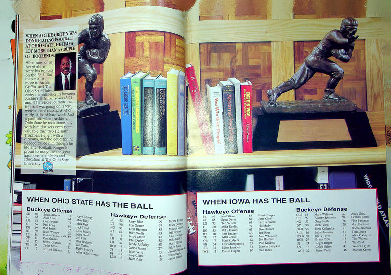 Ohio State Buckeye Football Program November 2 1991 Vs. Iowa Hawkeyes