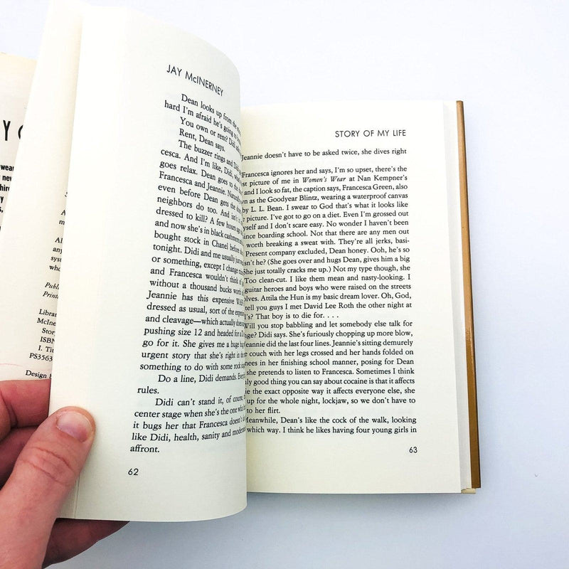 Story Of My Life Hardcover Jay McInerney 1988 Growing Up 1980s New York City 1 9