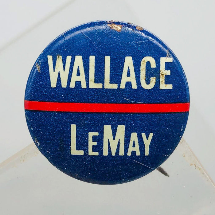 George Wallace Curtis LeMay Button Pin .875" Presidential Campaign Vintage 11