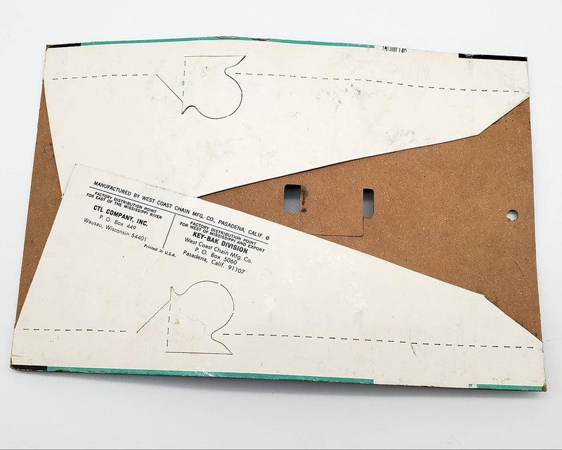 1960s Key-Bak Retractable Key Chain West Coast Chain & Store Stand Display 11.5"