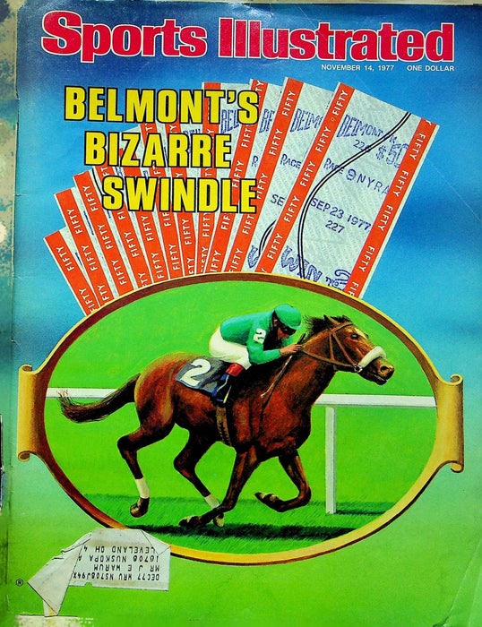 Sports Illustrated Magazine Nov 14 1977 Belmonts Bizarre Swindle Horse Racing 1