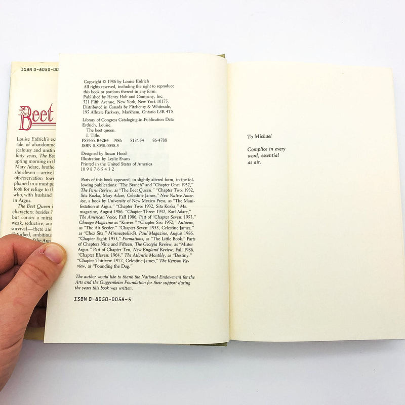 Beet Queen Hardcover Louise Erdrich 1986 Chippewa Native American Coming Of Age 9