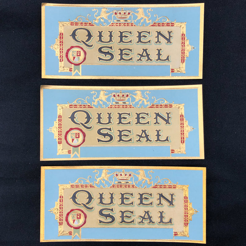 Queen Seal Cigar Label Box Wrapper Original Embossed Unused Vintage Tobacco