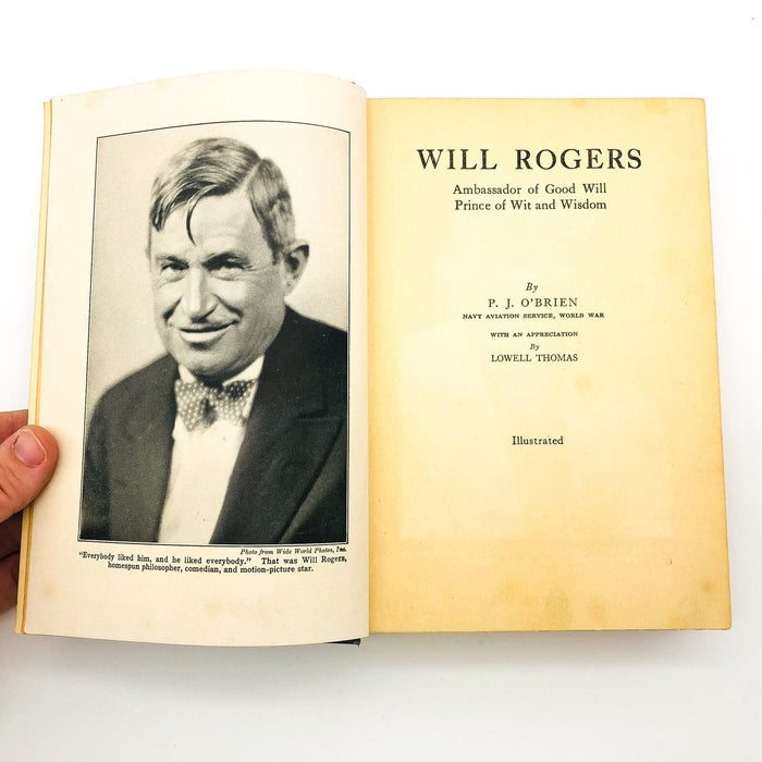 Will Rogers Hardcover P.J. O'Brien 1935 American Entertainer Actor Biography 7