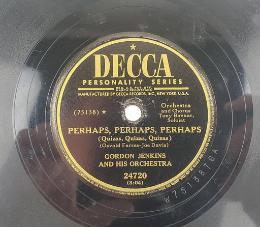 Gordon Jenkins Don't Cry Joe / Perhaps 78 RPM Single Record Decca 1949 1