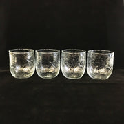 4x Vintage Anchor Hocking Bumpy Crackle Leaf Sherry Glass Tumbler Juice 3" 3