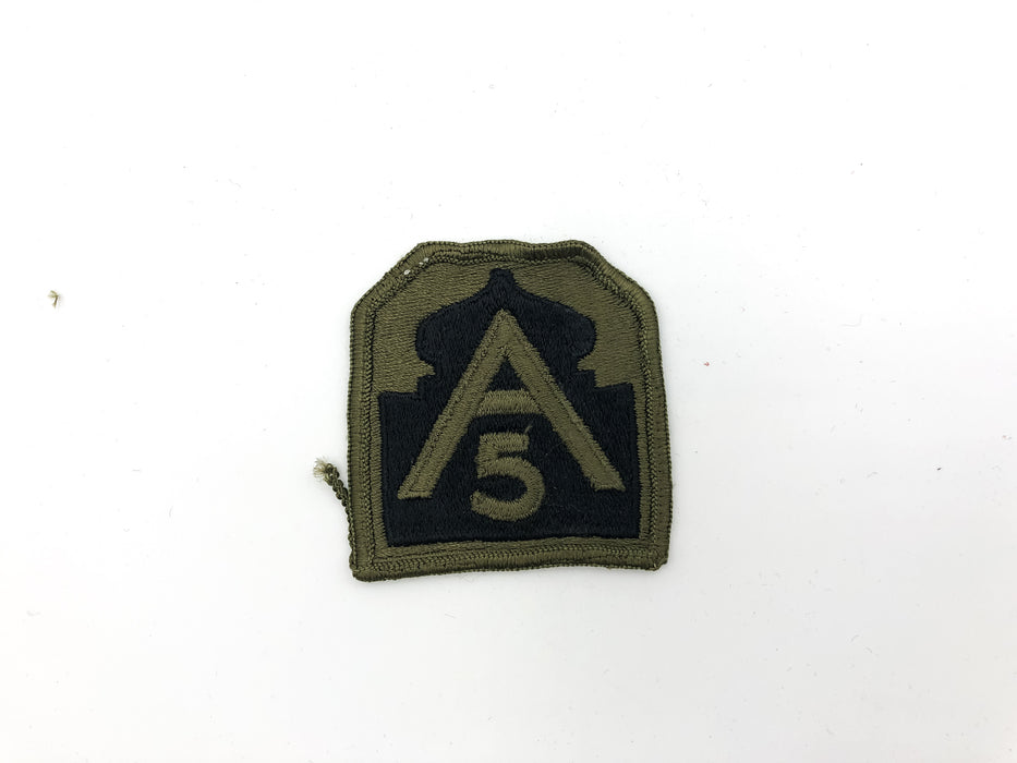 US 5th Army Patch Insignia Vintage Subdued Black Green United States Military