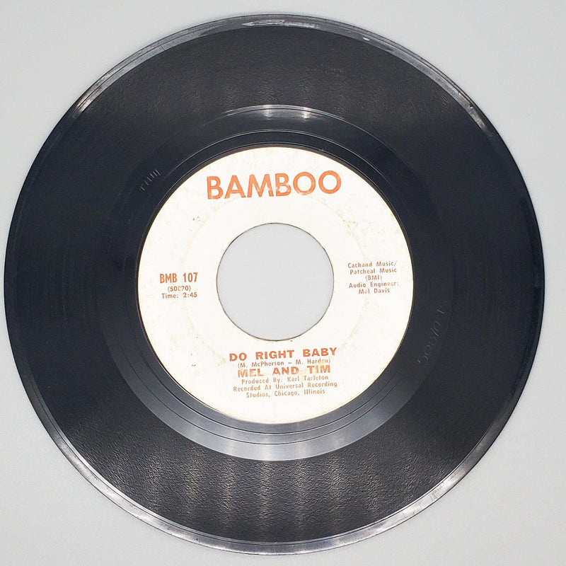 Mel And Tim Backfield In Motion Record 45 RPM Single BMB 107 Bamboo 1969 1