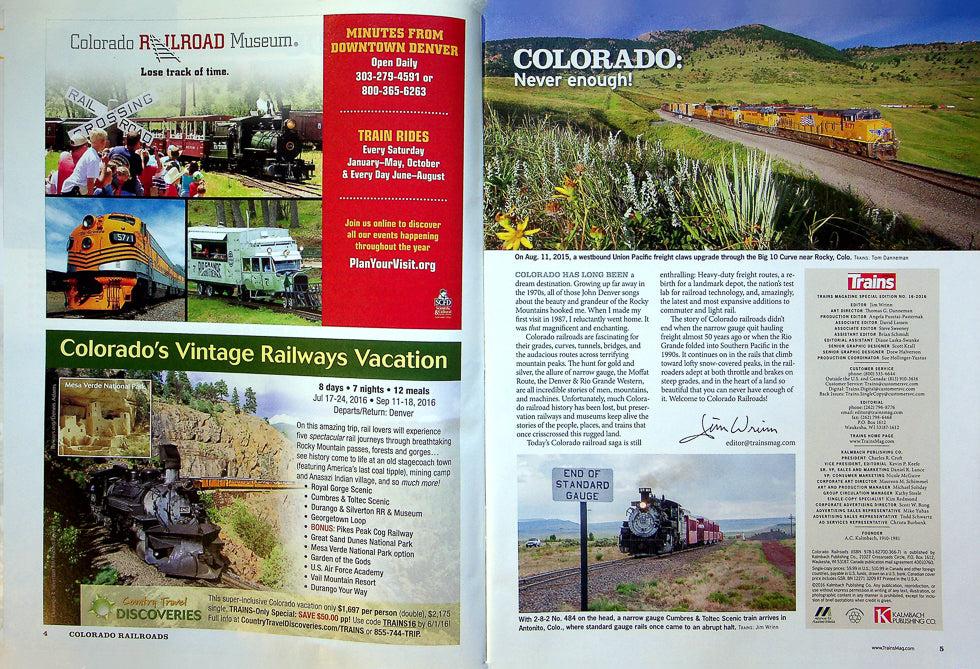 Trains Railroading Magazine July 2016 No 16 Main lines, Tourist Roads,