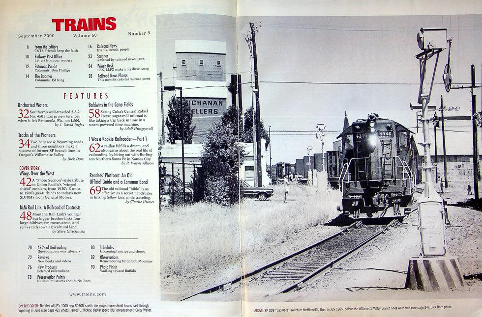 Trains Magazine September 2000 Vol 60 No 9 Photo Spectacular Wings Over The West