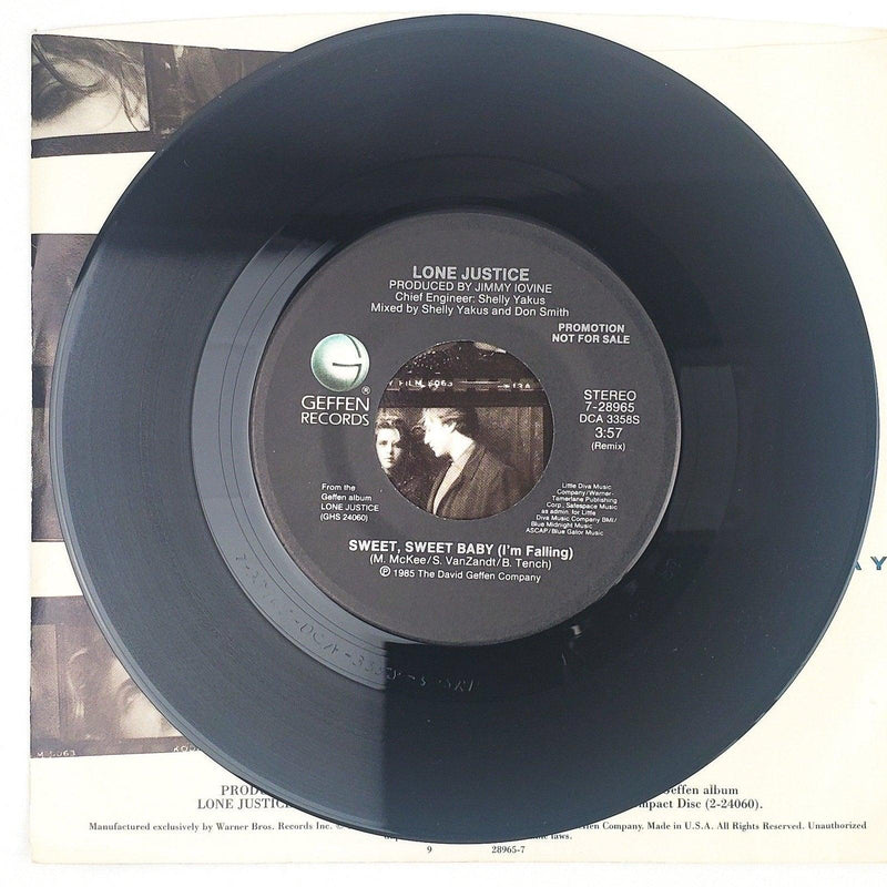 Lone Justice Sweet, Sweet Baby I'm Falling Record 45 Single Geffen 1985 Promo 3