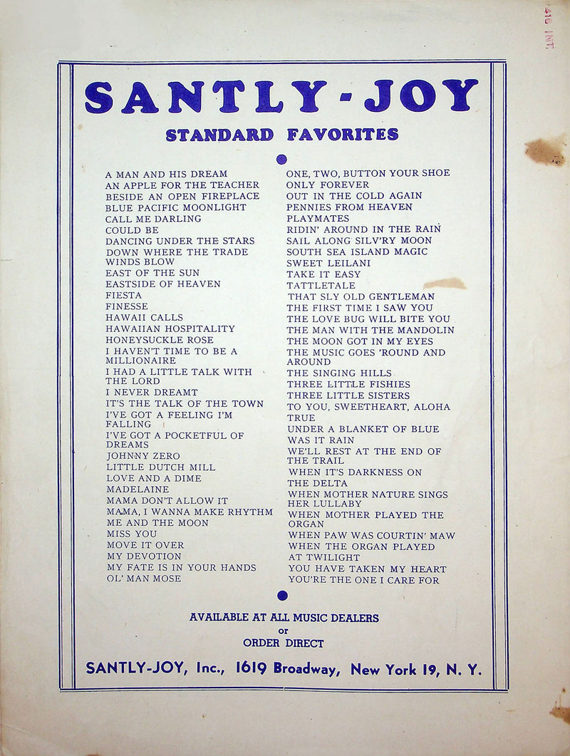 Sheet Music Bell Bottom Trousers Moe Jaffe 1944 US Navy WW2 Sailors Song 3