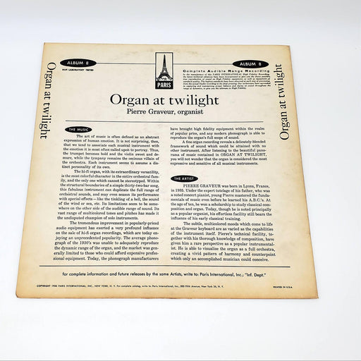 Pierre Graveur Organ At Twilight LP Record Paris 1956 Album 8 2