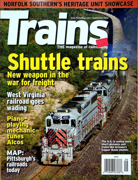 Trains Railroading Magazine September 2012 Vol 72 No 9 Shuttle Trains New Weapon