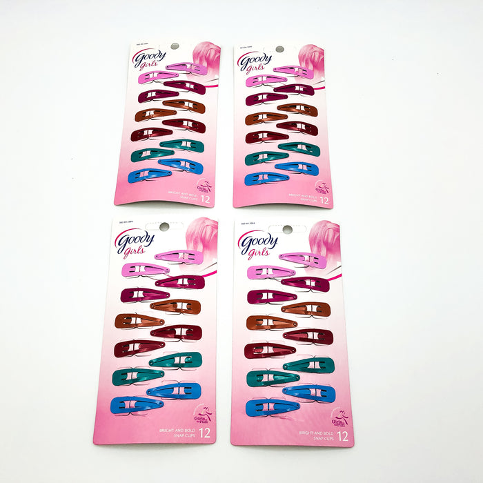 48-Piece Goody Girls Snap Pins Contour Clips Bright and Bold Hair Accessories
