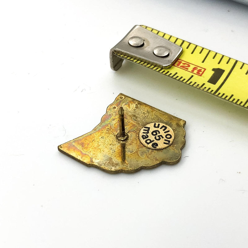 UBC United Brotherhood of Carpenter's Lapel Pin Ohio State Outline Red Cardinal 4