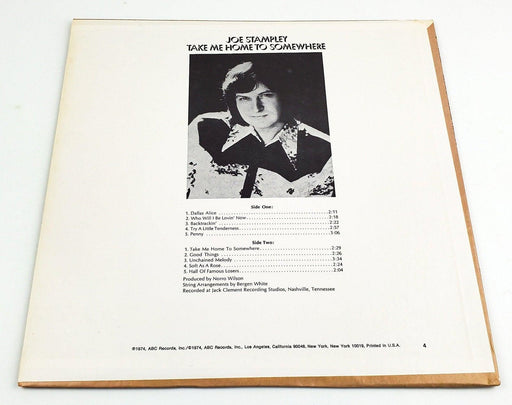 Joe Stampley Take Me Home To Somewhere 33 RPM LP Record ABC Dot 1974 2