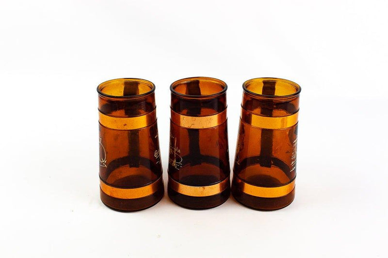 Siesta Ware Amber Stein Glass Sports Mug Skiing Golf Baseball Wooden Handle 3