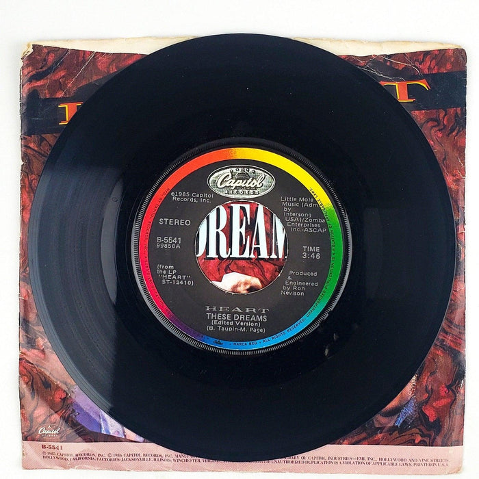 Heart These Dreams Record 45 RPM Single B-5541 Capitol Records 1986 3