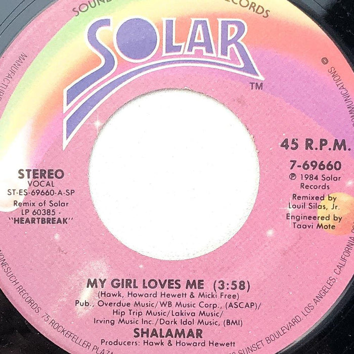 Shalamar 45 RPM 7" Record My Girl Loves Me / Right Here Solar 7-69660 Single 1