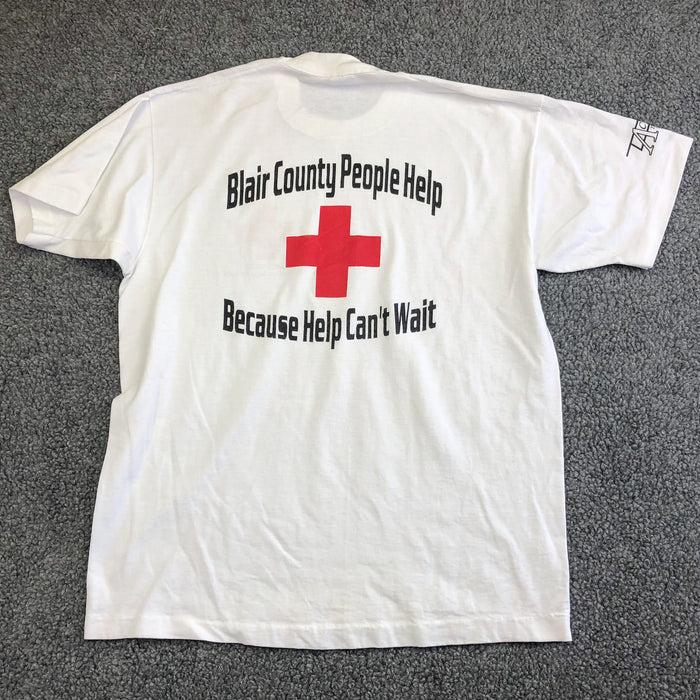 American Red Cross T Shirt Large L Best Fruit Of The Loom White Blair County PA