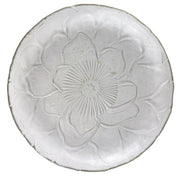 Anchor Hocking Floral Flower Pressed Embossed Clear Glass Plates 9" - Set of 3 3