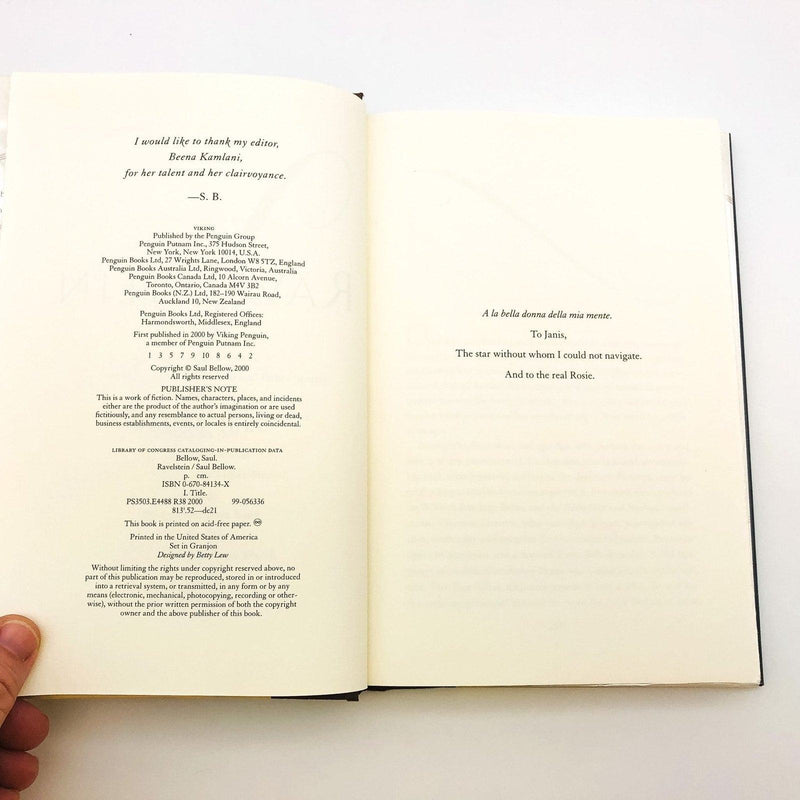 Ravelstein Hardcover Saul Bellow 2000 Elegy Friendship AIDS 1st Edition Ex Libra 8