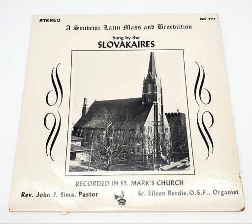 The Slovakaires A Souvenir Latin Mass And Benediction LP Record McKees Rocks PA 1