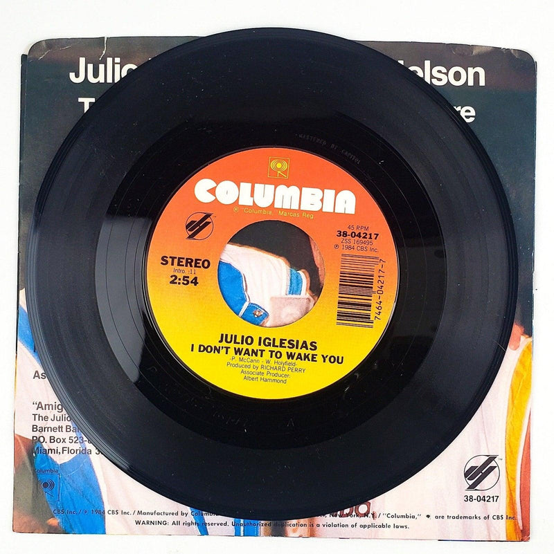 Julio Iglesias & Willie Nelson Girls I've Loved Before Record 45 RPM Single 1984 4