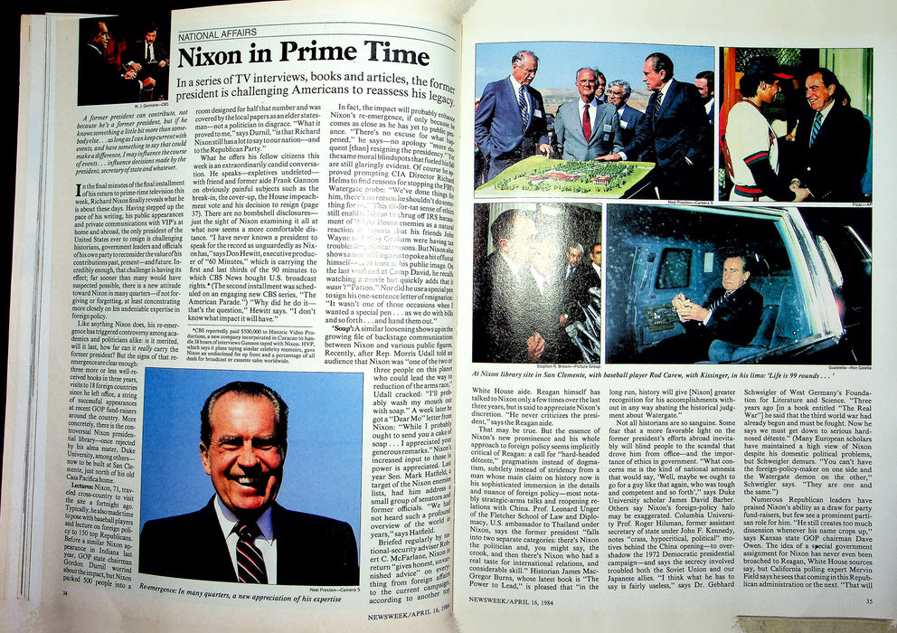 Newsweek Magazine April 16 1984 Richard Nixon Prime Time TV Beating IRS Tax Code