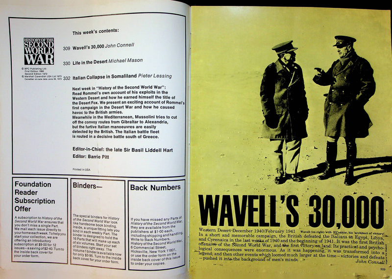 History Second World War WW2 Magazine 1973 Part 12 Victory in Desert Wavells Men 3