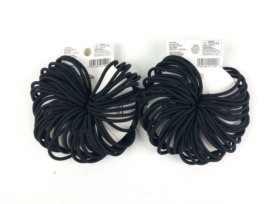 120-PK Scunci No Damage Ponytail Holder Elastics Rubber Bands Black 21190