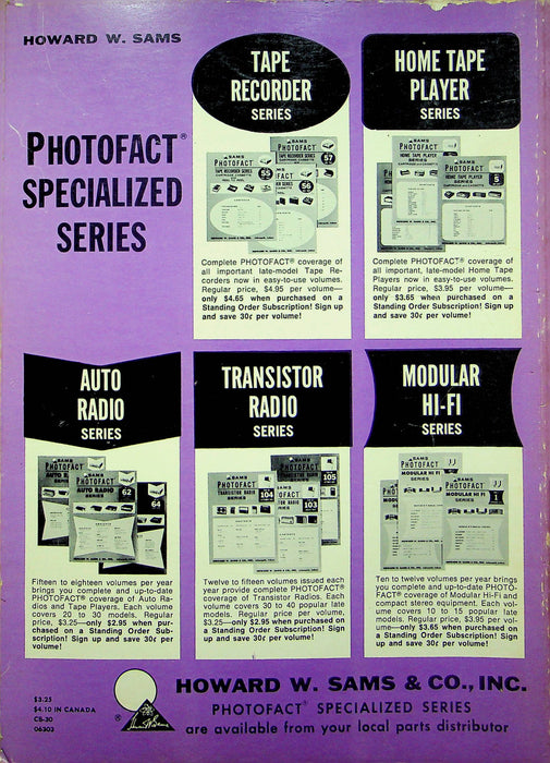 Sams Photofact CB Radio Series CB-30 October 1970 Johnson Midland Penncrest Tram