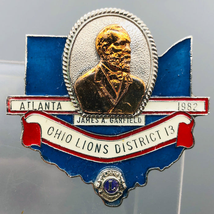 Vintage Lions Club Lapel Pin Presidential Series C James A Garfield Ohio 13