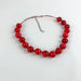 Cherry Red Marble Swirl Large Round Beaded Necklace by Icing 4