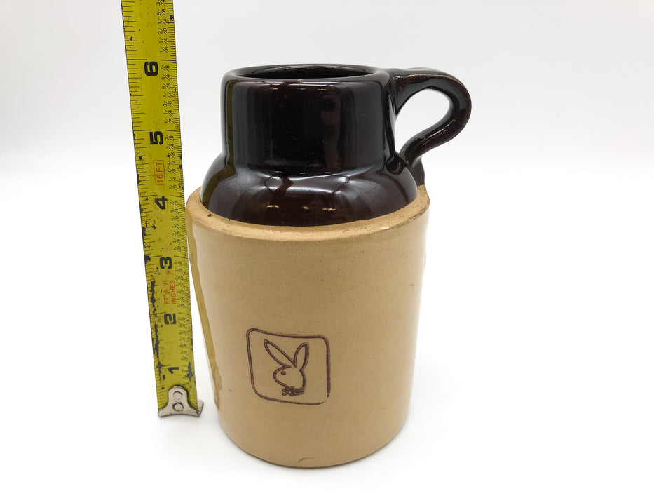 Vintage Ceramic Crock Mug Wiskey Jug 6" Playboy Bunny Logo Stoneware Handle