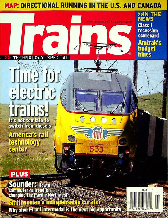 Trains Railroading Magazine November 2009 Vol 69 No 11 Time For Electric Trains