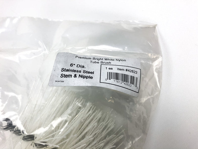 2pk Nylon Tube Brush 6" Single Spiral Food Grade SS Stem Nipple Schaefer 42622 2