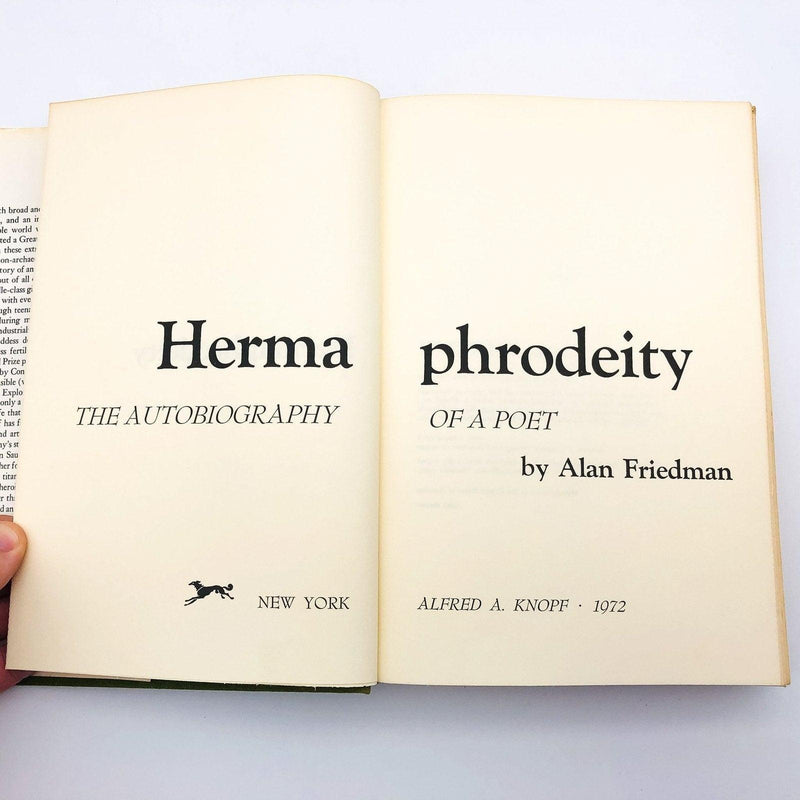 Hermaphrodeity Hardcover Alan Friedman 1972 Woman Man Poet 1st Edition 8