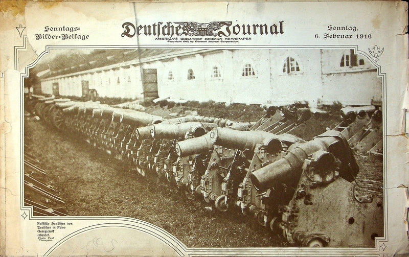 1916 Deutfches Journal German American Newspaper February 6 German Infantry 1