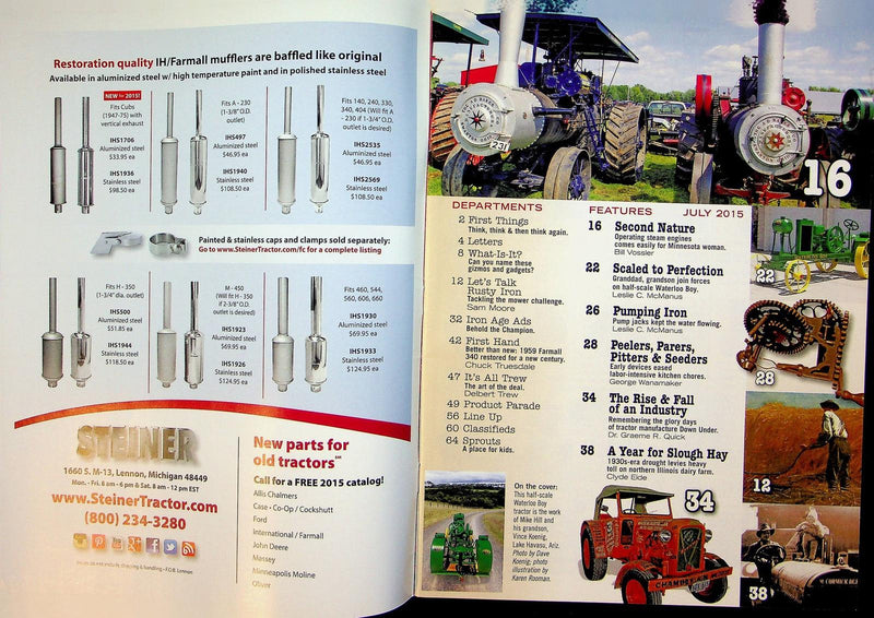 Farm Collector Magazine July 2015 Vol 17 # 12 Baker Steam Engines