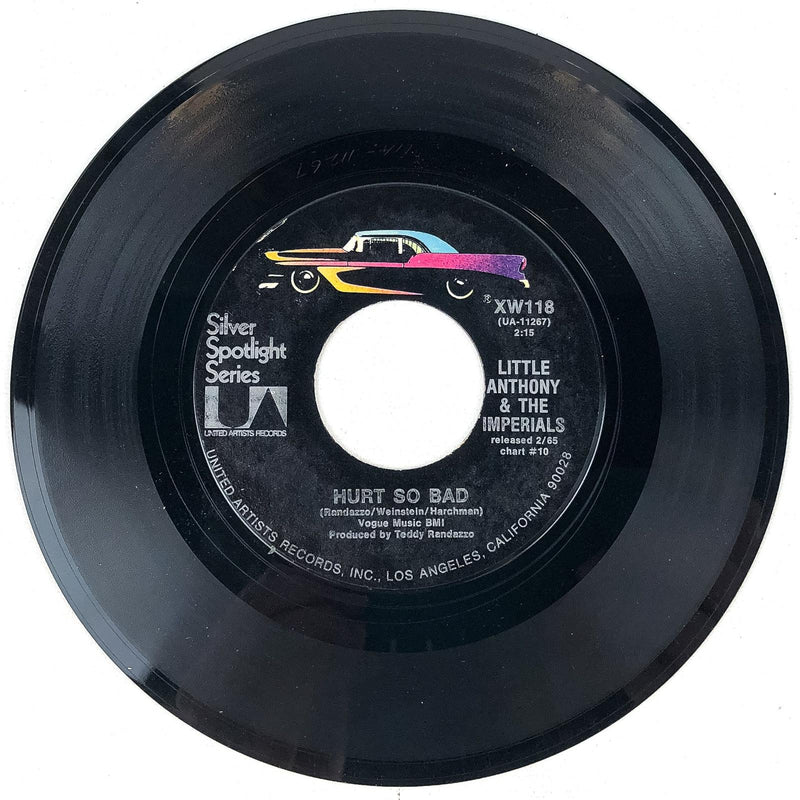 Little Anthony & the Imperials 45 RPM 7" Record Take Me Back / Hurt So Bad 1965 3