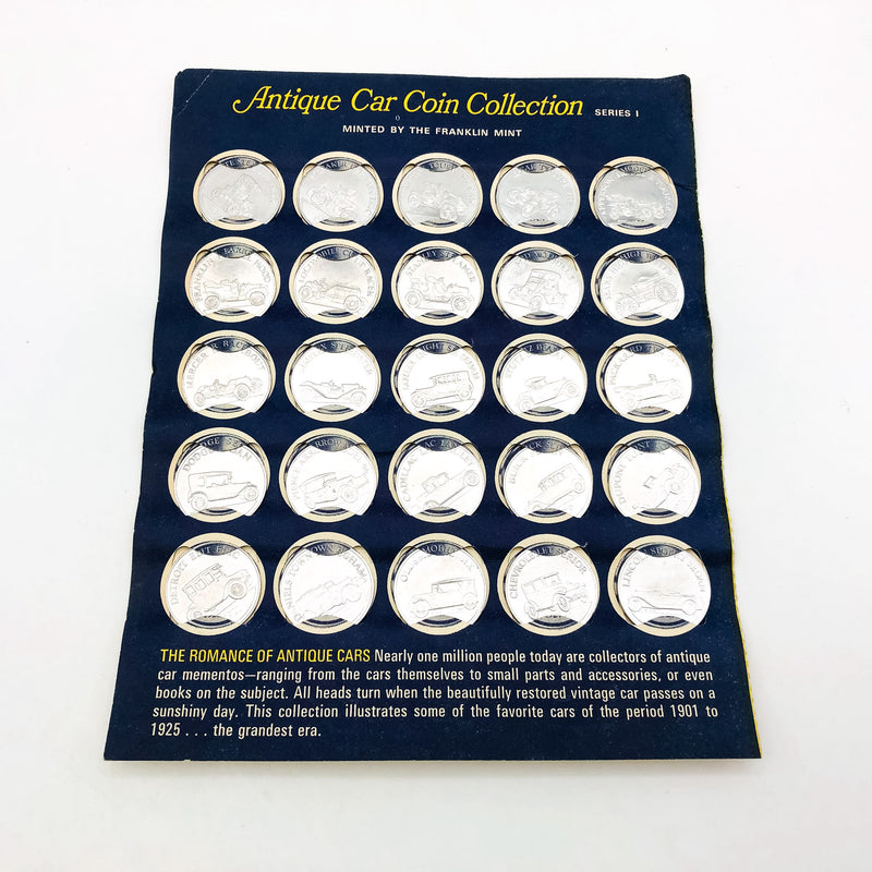 Sunoco Aluminum Antique Car Coin Collection Series 1 Franklin Mint 1901-1925