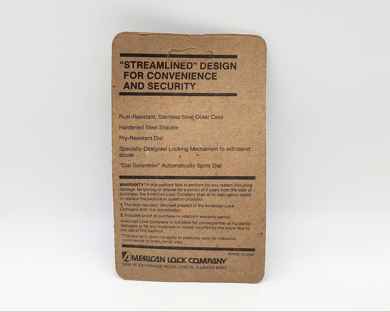 American Lock Company Combination Padlock 400HCC Hardened Steel Vintage NOS 2