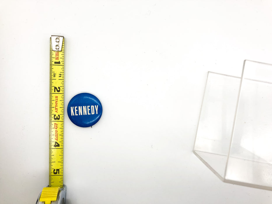 Vintage Kennedy Pinback Button White on Blue 1.25 Inch Union Made 2